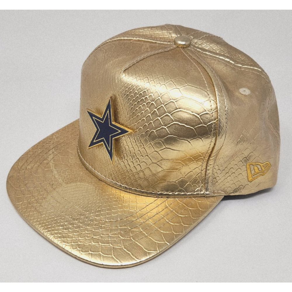 New Era Dallas Cowboys Gold 9FIFTY Snapback Hat Adjustable w/ Logo Medallion